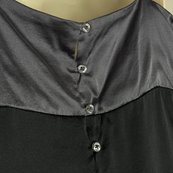 Mossimo‎ Womens Silk Tank Top Cami XL Black Gray Babydoll Empire Waist Goth 90s - Picture 9 of 11